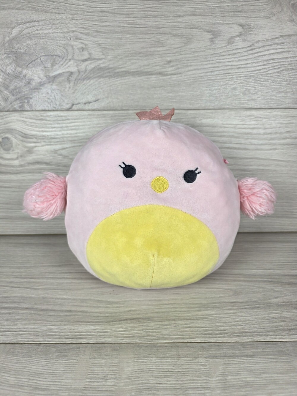 Squishmallows Plush Stuffed Bird w Crown Light Pink 12" SU46